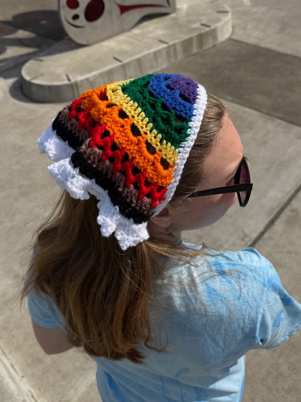 Crocheted Rainbow All Inclusive Bandana | Size fits Most